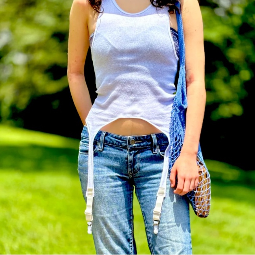 White Tank with Garter Aesthetic